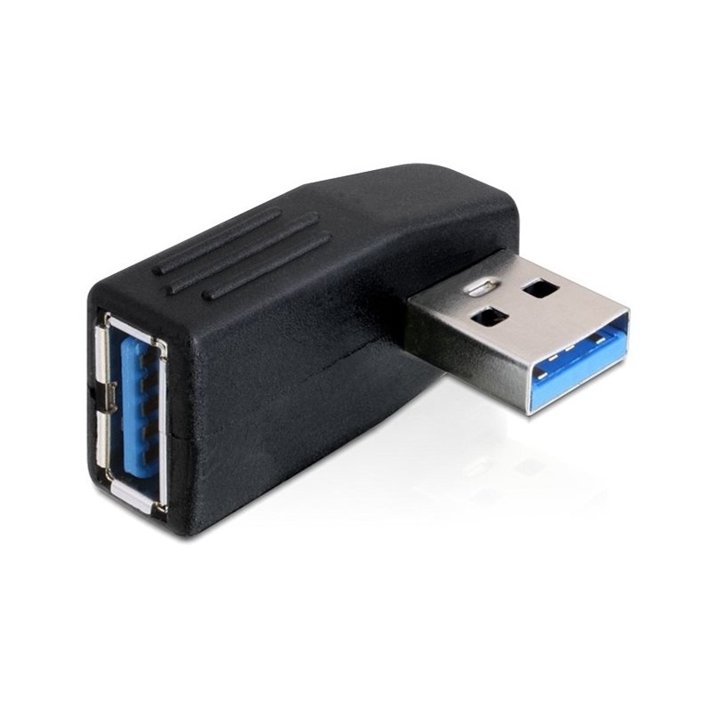DeLock USB 3.0 -adapteri, uros -> naaras 90° horisontaali kulma, musta