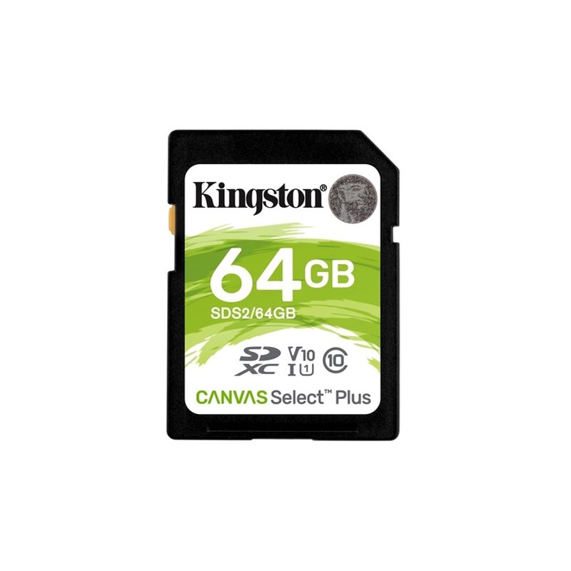 Kingston 64GB Canvas Select Plus SDXC -muistikortti, Class 10, UHS-I, 100 MB/s