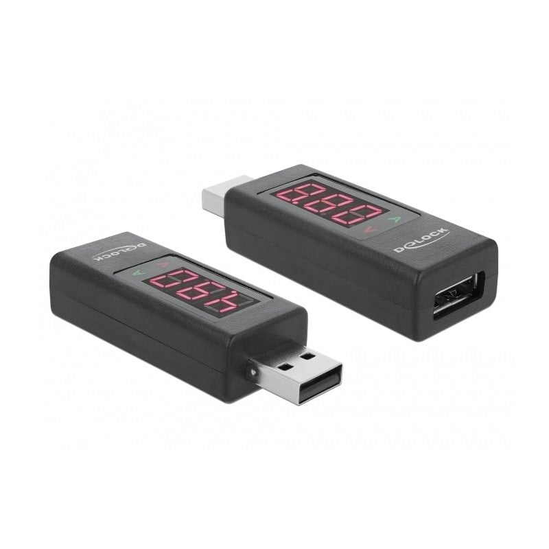 DeLock USB 2.0 A uros -> A naaras -adapteri LED-ilmaisimella, V/A, musta