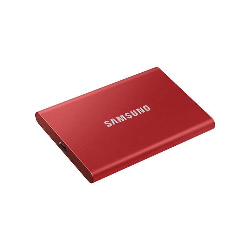 Samsung 1TB Portable SSD T7, ulkoinen SSD-levy, USB 3.2 Gen2 Type-C, metallinpunainen
