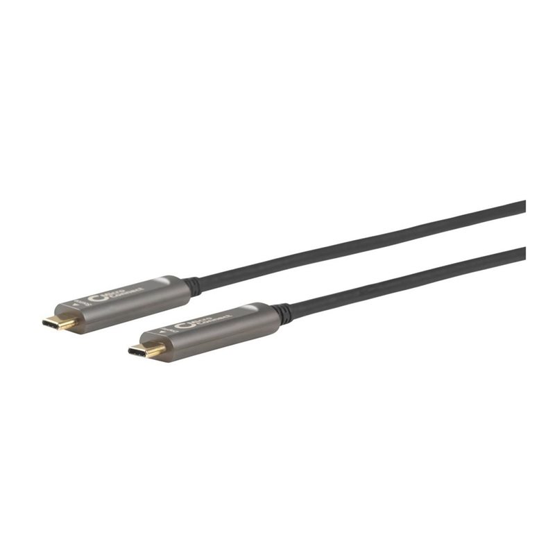 MicroConnect 3.1 Gen2 USB-C -kaapeli, optinen, 15m, musta/harmaa