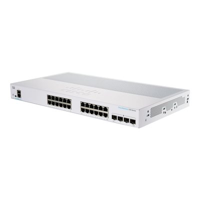 Cisco Business 350 Series 350-24T-4G, räkkiasennettava L3-hallinnoitu kytkin, 1U, hopea