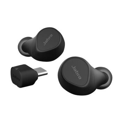 Jabra Evolve2 Buds UC, vastamelunappikuulokkeet mikrofonilla, USB-C dongle, musta