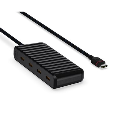 Unisynk 4-porttinen 3.2 Gen2 USB-C -hubi, musta