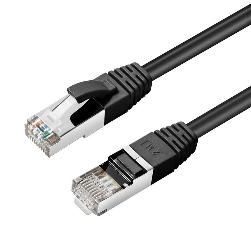 MicroConnect S/FTP Cat6a suojattu laitekaapeli, 3m, musta