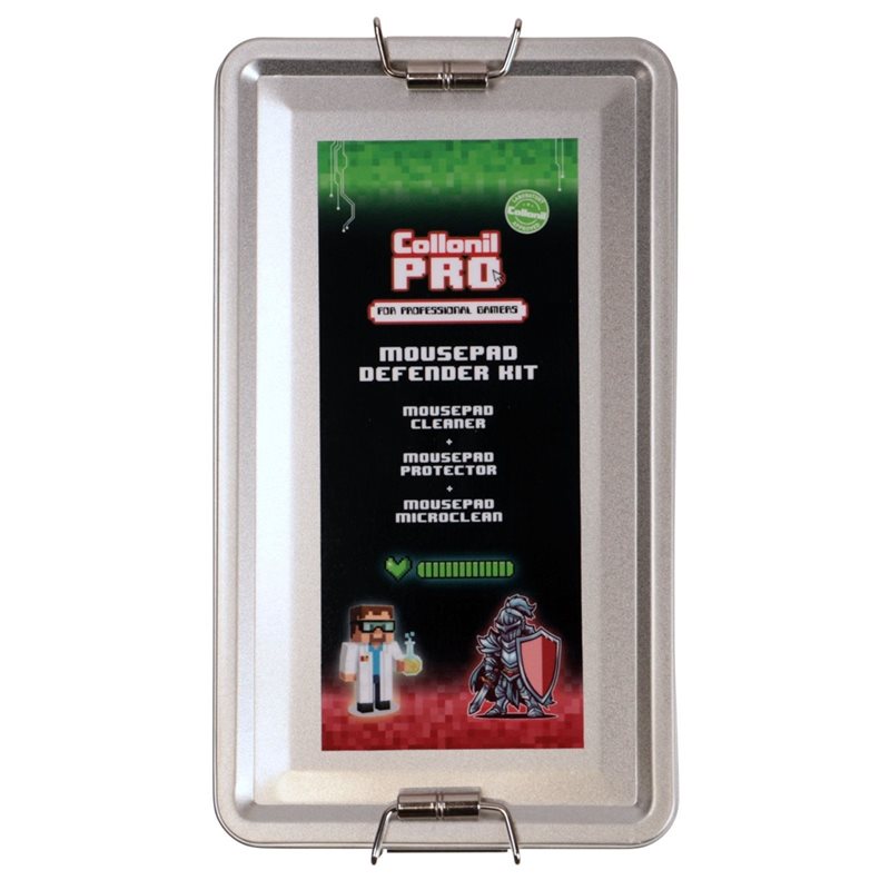 Collonil PRO Mousepad Defender Kit Metalcase, hiirimaton puhdistus- ja suojauspaketti metallikotelossa