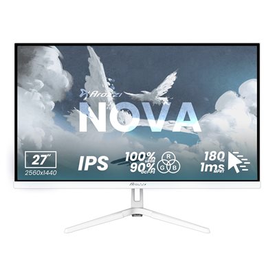 Arozzi (Outlet) 27" Nova IPS, 180Hz (OC) QHD -pelimonitori, valkoinen