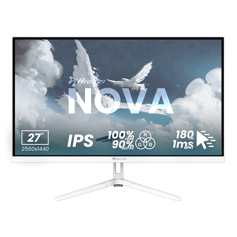 Arozzi (Outlet) 27" Nova IPS, 180Hz (OC) QHD -pelimonitori, valkoinen