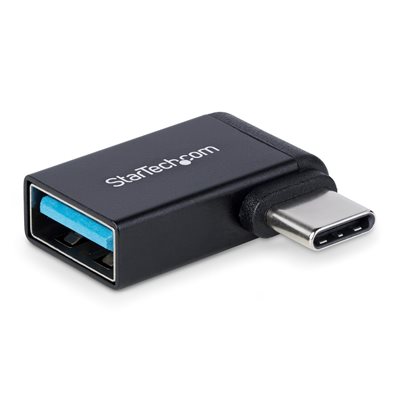StarTech.com 3.2 Gen1 USB-C -> USB-A -adapteri, kulmalla, uros/naaras, musta