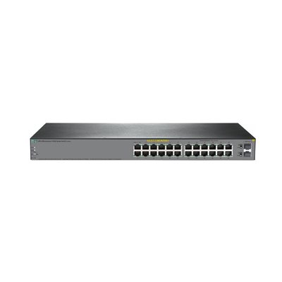 HP Enterprise OfficeConnect 1920S 24G 2SFP PPoE+ 185W Switch, räkkiasennettava kytkin, musta/harmaa