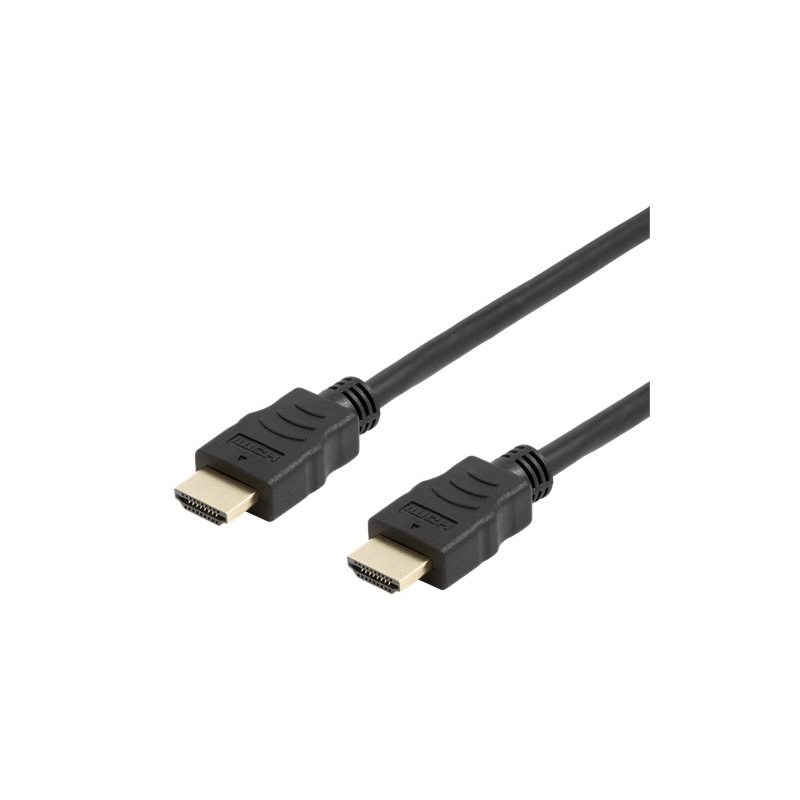 Deltaco 1.4 HDMI -näyttökaapeli, taipuisa, 1m, musta