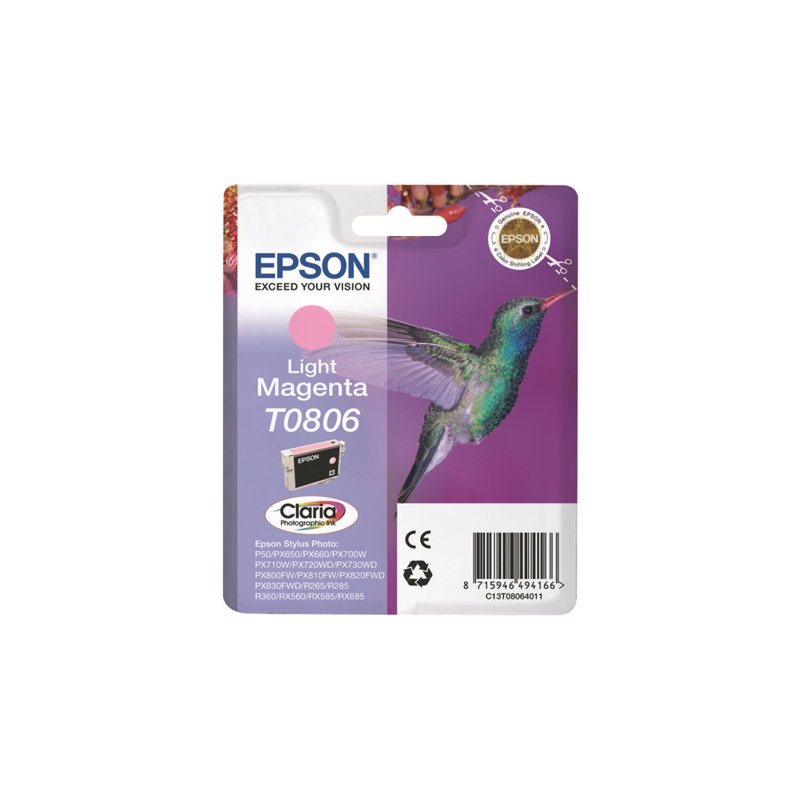 Epson T0806 Claria Photographic -muste, vaalea magenta