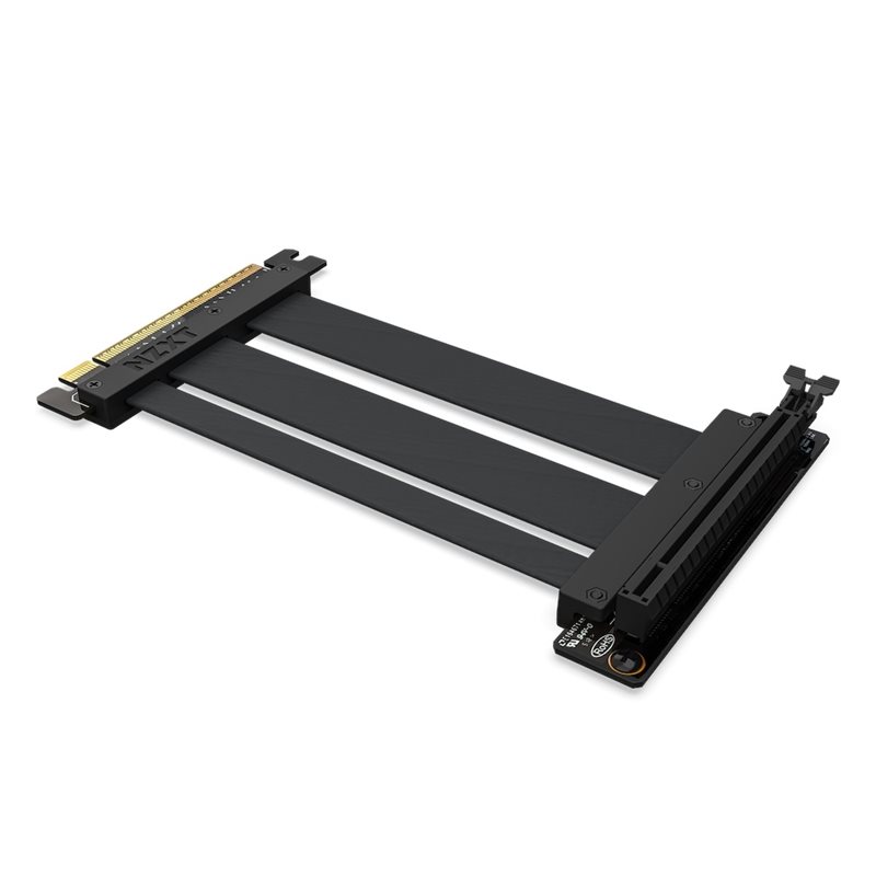 NZXT PCIe Riser Cable, Gen 4 x16, 200mm, musta