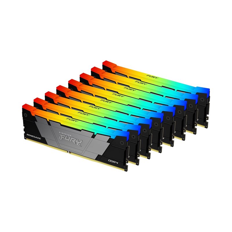 Kingston 256GB (8 x 32GB) FURY Renegade DDR4 RGB, 3200MHz, CL16, 1.35V, musta/harmaa