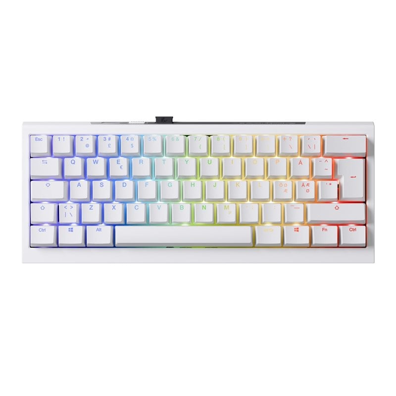 Ducky One X Mini Wireless, Ducky induktiiviset kytkimet, RGB LED, langaton näppäimistö, valkoinen