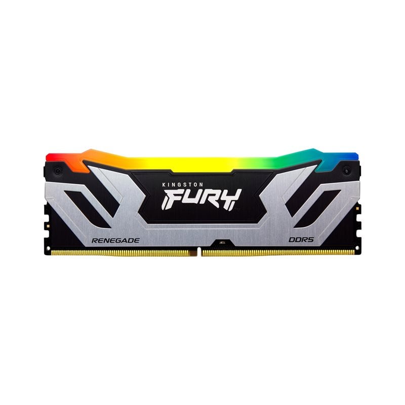 Kingston 24GB (1 x 24GB) FURY Renegade RGB Silver, DDR5 8400MHz, CUDIMM, CL40, 1.45V, musta/hopea