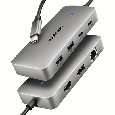 AXAGON 3.2 Gen2 USB-C 7-in-1 -telakka, harmaa