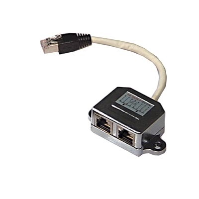 Deltaco (Outlet) Cat5 FTP suojattu Y-kaapeli,  1x RJ-45 uros-> 2x RJ-45 naaras