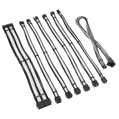 Kolink (Outlet) Core Pro Braided Cable Extension Kit 12V-2x6 Type 1 - Jet Black/Brilliant White