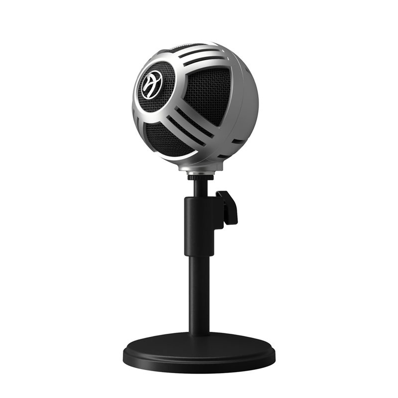 Arozzi Sfera Pro -mikrofoni, USB, hopea/musta