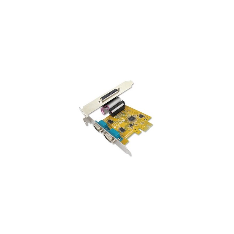 Sunix MIO6479A, sarja/rinnakkaisporttikortti,  2 x RS-232/1 x rinnakkais, PCIe