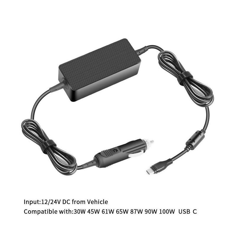 CoreParts USB-C -autolaturi, 100W, musta