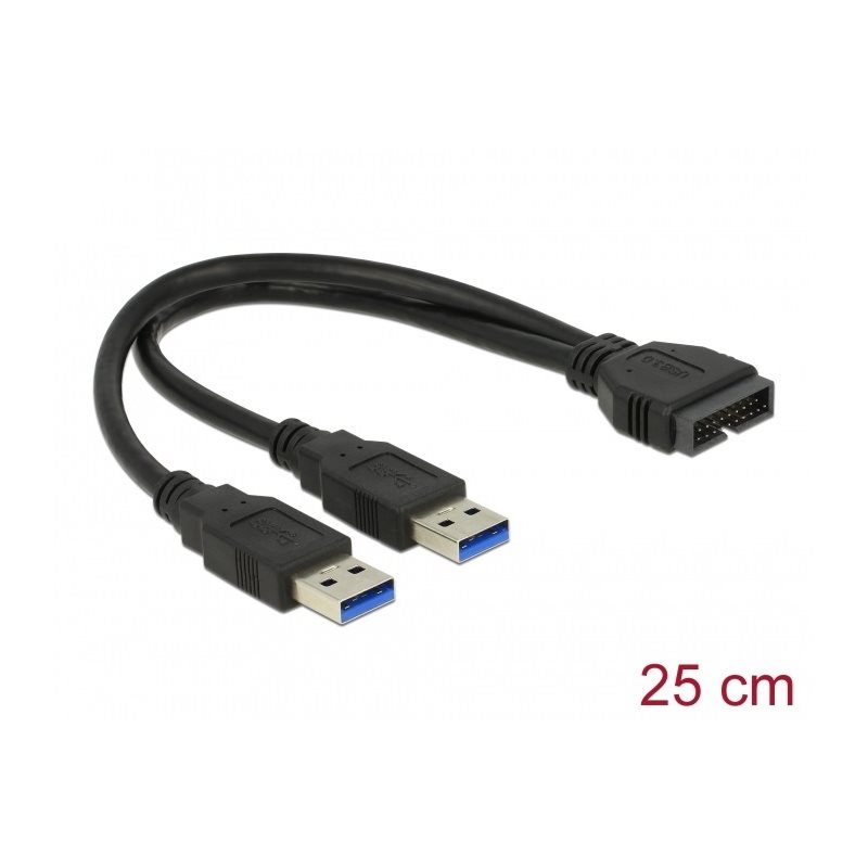 DeLock USB 3.0 19-pin header -> 2x USB 3.0, 25cm