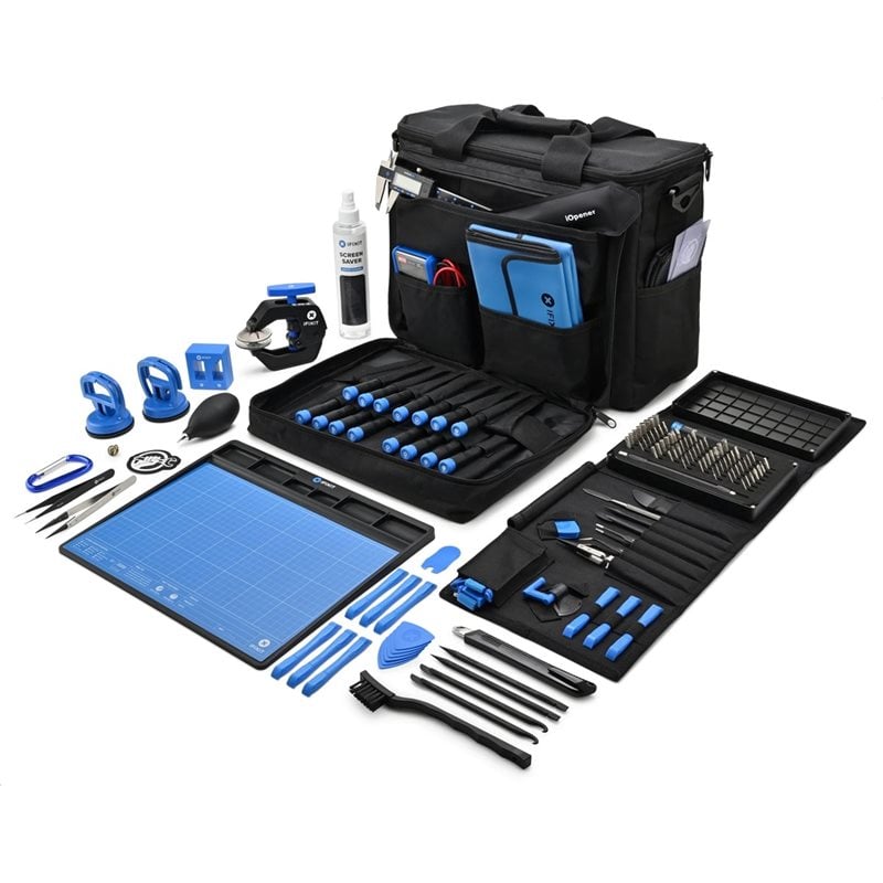 iFixit Repair Business Toolkit, työkalusarja älypuhelinten ja tablettien korjaamiseen, musta/sininen