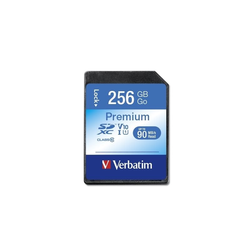 Verbatim 256GB Premium, SDXC -muistikortti, UHS-I, 90/10 MB/s