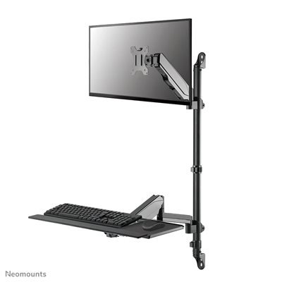 Neomounts 17-32" Wall mounted sit-stand workstation, näyttö- ja näppäimistöteline seinälle, musta