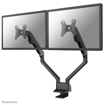 Neomounts 10-32" x2 Dual Flat Screen Desk Mount, näyttövarsi pöydälle kahdelle näytölle, musta