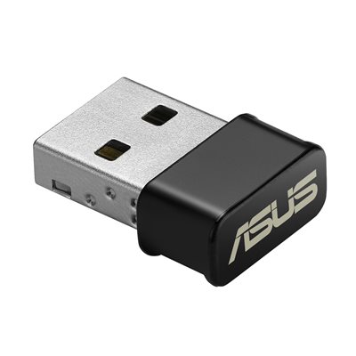 Asus USB-AC53 Nano, Dual-band AC1200 Wi-Fi 5 -sovitin, 802.11ac, USB-A, musta