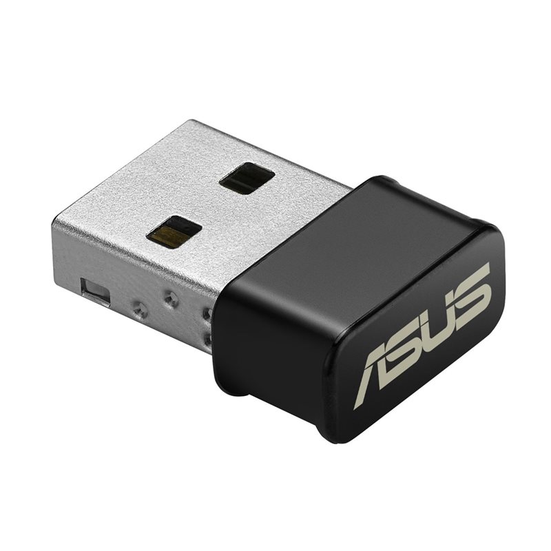 Asus USB-AC53 Nano, Dual-band AC1200 Wi-Fi 5 -sovitin, 802.11ac, USB-A, musta