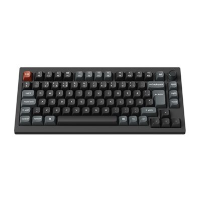 Keychron V1 Ultra, langaton 8K mekaaninen näppäimistö, 75%, POM Brown, musta