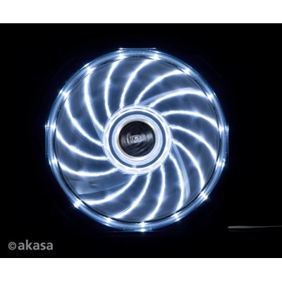 Akasa Vegas, LED-valaistu laitetuuletin, 120x120x25mm, musta/valkoinen