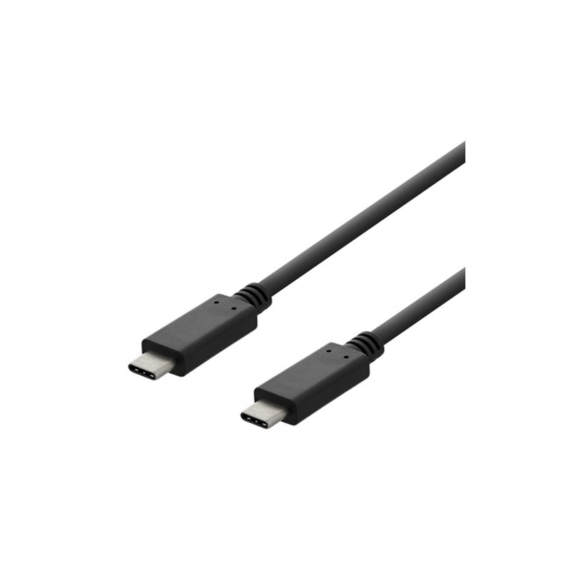 Deltaco 2.0 USB-C -kaapeli, 3A, 2m, musta