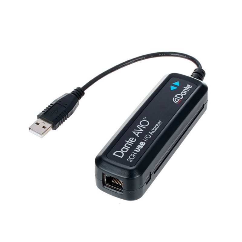 Audinate Dante AVIO USB IO Adapter 2x2 -sovitin, musta