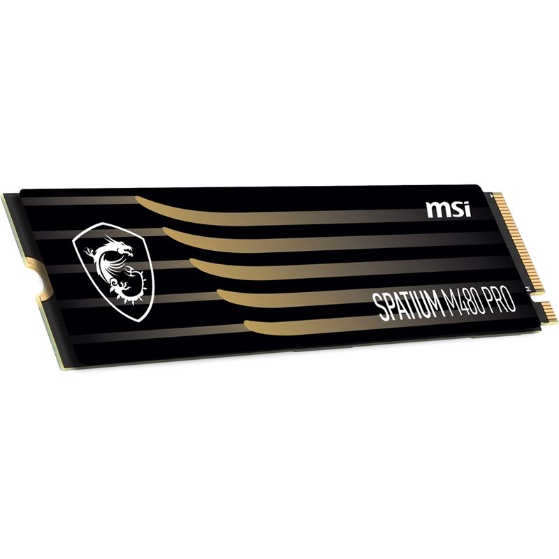 MSI 1TB SPATIUM M480 PRO PCIe 4.0 NVMe M.2 SSD-levy, M.2 2280, 7400/6000 MB/s