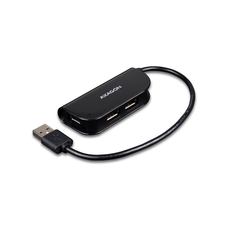 AXAGON 2.0 USB-A-hubi, 4x USB-A, 0,2m, musta
