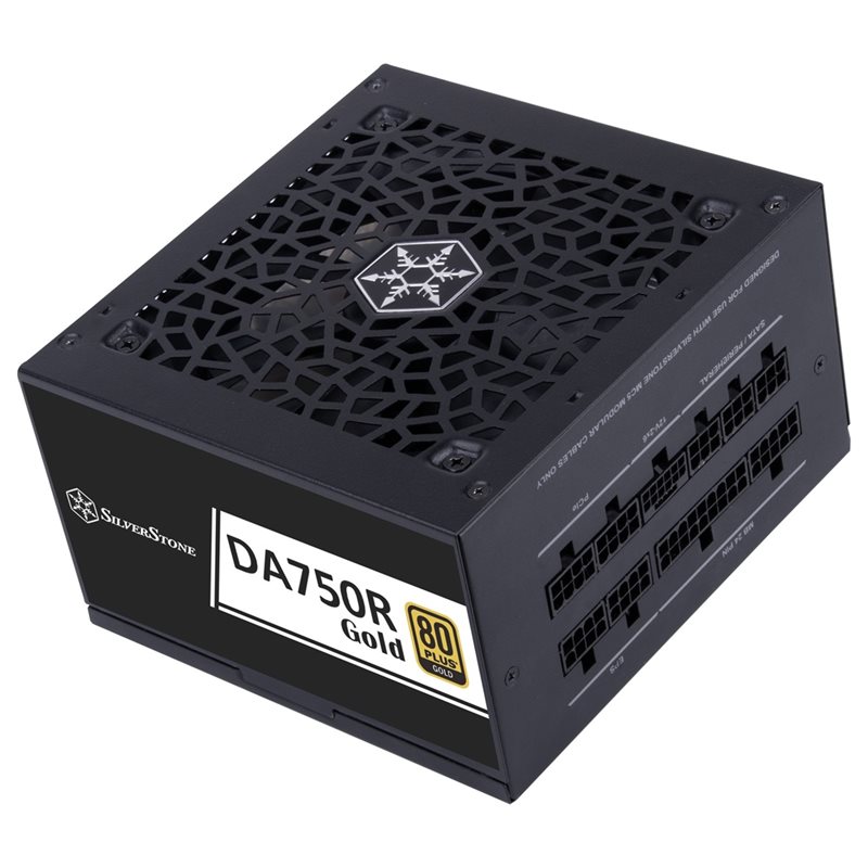 SilverStone 750W DA750R Gold, ATX-virtalähde, 80 Plus Gold, musta (Tarjous! Norm. 129,90€)