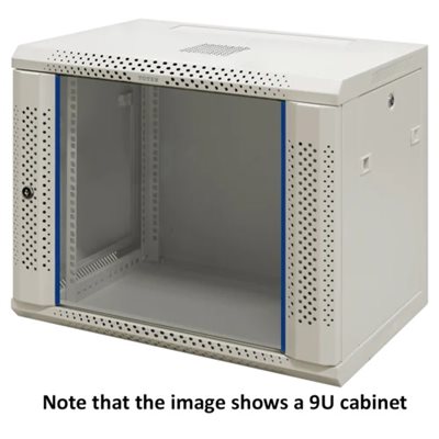 Deltaco 19" räkkikaappi, 12U, 600 x 440 mm, lasiovi, valkoinen