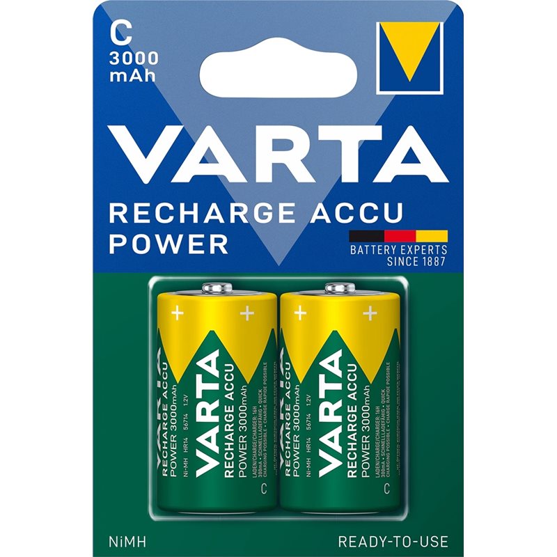 Varta C/LR14 -akkuparisto, 3000mAh, 2kpl