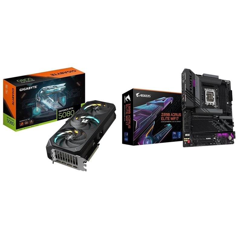 Gigabyte GeForce RTX 5080 GAMING OC + Z890 AORUS ELITE WIFI7 -tuotepaketti