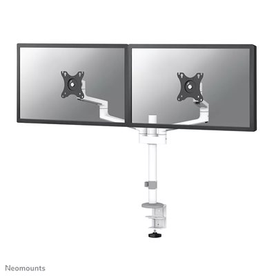 Neomounts 17-27" x2 NEXT LITE Flat Screen Desk Mount, näyttövarsi pöydälle kahdelle näytölle, valkoinen
