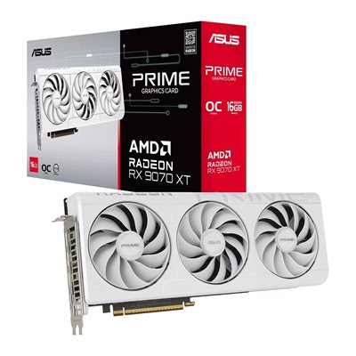 Asus Radeon RX 9070 XT PRIME - White OC Edition -näytönohjain, 16GB GDDR6