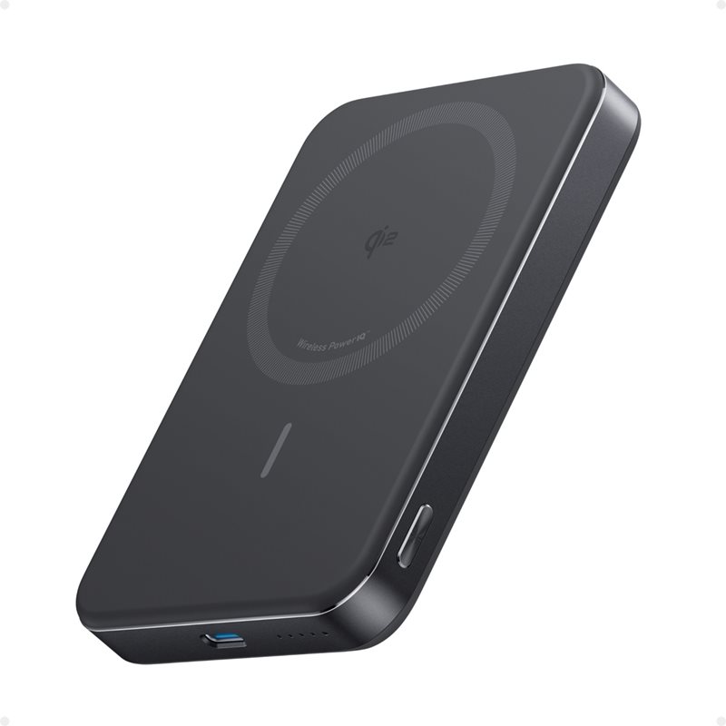 Anker 10000 mAh MagGo Power Bank, varavirtalähde, Qi2, USB-C, musta