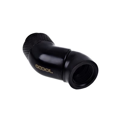 Alphacool Eiszapfen kulma-adapteriruuviliitin, tupla 45° käännettävyys, G1/4, musta