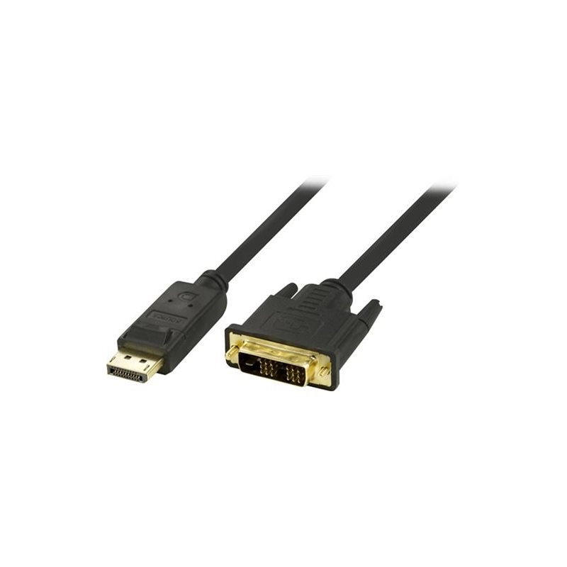 Deltaco DisplayPort - DVI-D (Single Link) -adapterikaapeli, 2m, musta