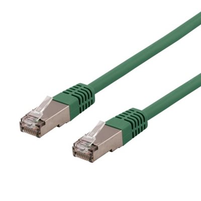 Deltaco S/FTP Cat6 suojattu -laitekaapeli, 1m, vihreä