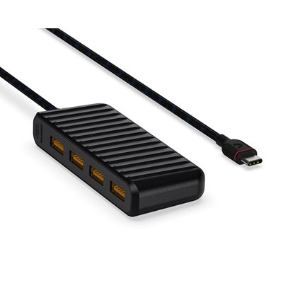 Unisynk 4-porttinen 3.2 Gen2 USB-C -hubi, musta